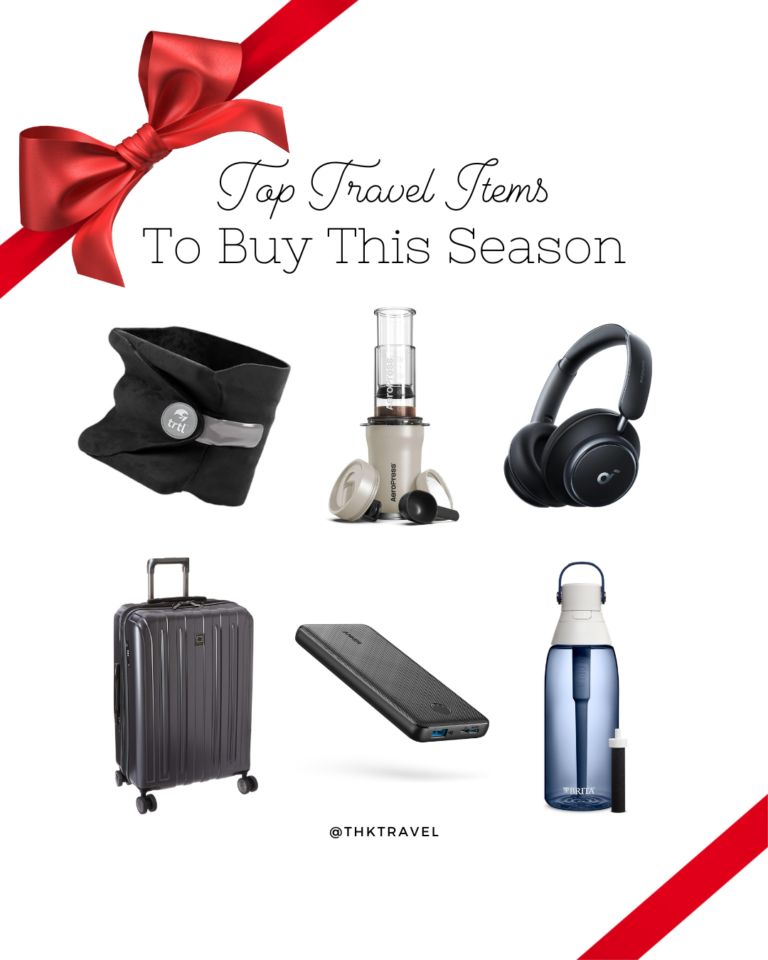 Top 10 Travel Items, Holiday Travel Gifts Collage