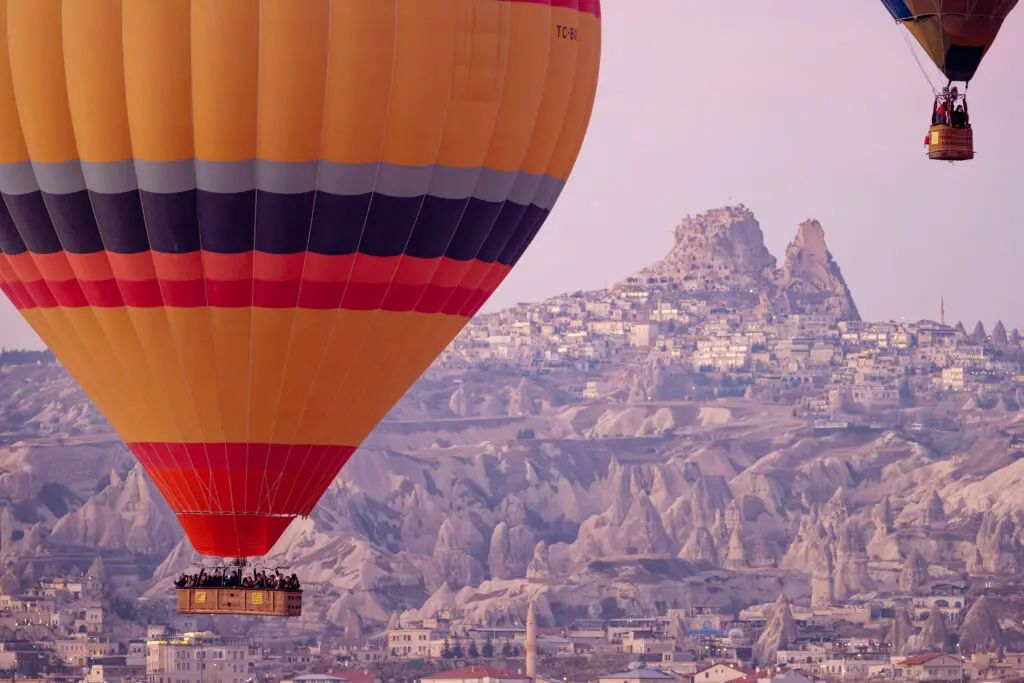 The hot air balloon ride in Cappadocia.