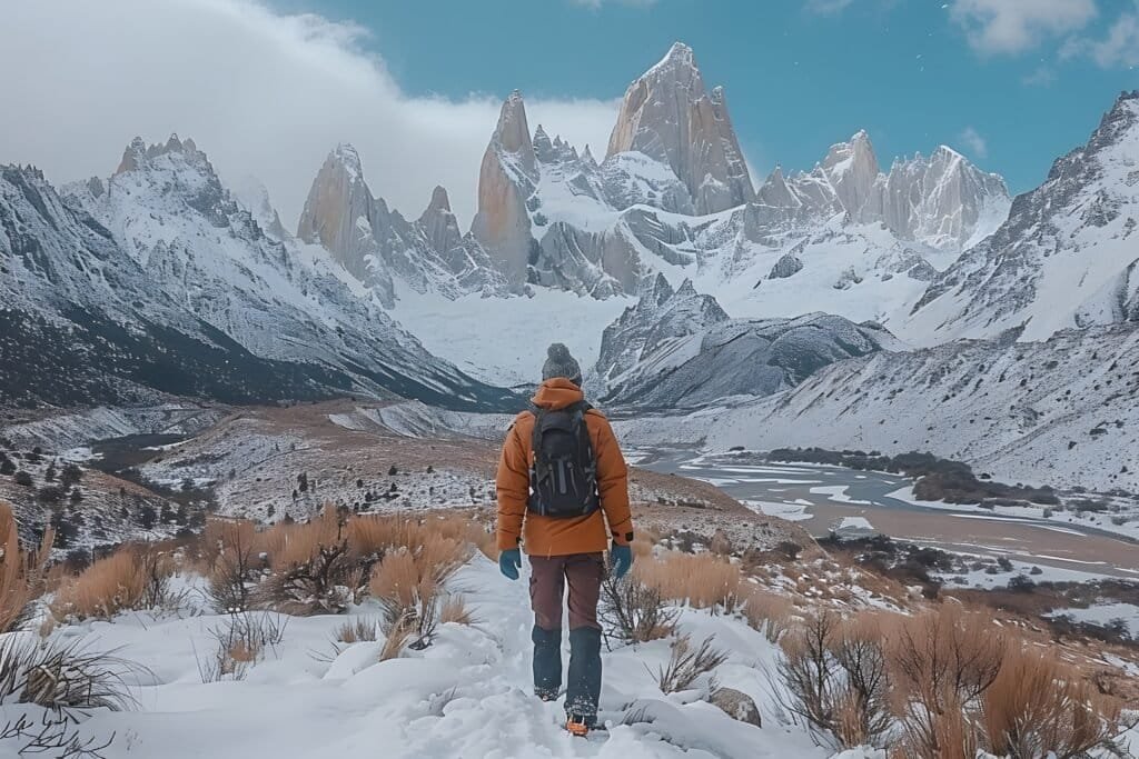 adventurer-in-winter-patagonia-landscape-with-snow